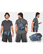 WATERFLY Hiking Waist Bag Fanny Pack with Water Bottle Holder for Men Women Running & Dog Walking Can Hold iPhone8 Plus Screen Size 6.5inch (Bottle Not Included)