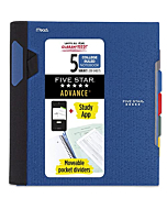 Five Star Advance Spiral Notebook + Study App, 5 Subject, College Ruled Paper, 11" x 8-1/2", 200 Sheets, With Spiral Guard and Movable Dividers, Pacific Blue, 1 Count (73150)