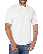 Hanes mens Short Sleeve X-temp Performance Polo fashion t shirts, White, Large US