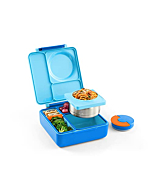 OmieBox Bento Box for Kids - Insulated Bento Lunch Box with Leak Proof Thermos Food Jar - 3 Compartments, Two Temperature Zones (Sky Blue) (Single) (Packaging May Vary)