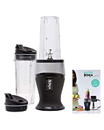 Ninja QB3001SS Fit Compact Personal Blender, Pulse Technology, 700-Watts, for Smoothies, Frozen Blending, Ice Crushing, Nutrient Extraction*,Food Prep & More, (2) 16-oz. To-Go Cups & Spout Lids, Black