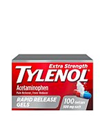 Tylenol Extra Strength Acetaminophen Rapid Release Gels, Pain Reliever & Fever Reducer, 100 ct