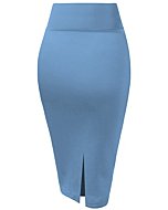 Hybrid & Company Women's Techno/Scuba Stretchy Office Pencil Skirt KSK43584 1139 Blue L