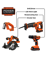 BLACK+DECKER 20V MAX* Cordless Drill Combo Kit, 4-Tool (BD4KITCDCRL)