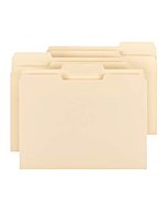 Amazon Basics 1/3-Cut Tab, Assorted Positions File Folders, Letter Size, Manila - Pack of 100