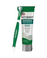 Vet’s Best Dog Toothbrush and Enzymatic Toothpaste Set - Teeth Cleaning and Fresh Breath Kit with Dental Care Guide - Vet Formulated