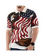 American Summer TheFlagshirt Men's American Flag Patriotic Golf Shirt