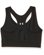 Under Armour Women's Armour Mid Keyhole Sports Bra , Black (001)/Metallic Silver , Medium