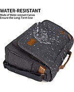 Estarer Computer Messenger bag Water-resistance Canvas Shoulder Bag 15.6 Inch Laptop for Travel Work, Grey