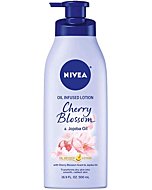 NIVEA Oil Infused Body Lotion, Cherry Blossom Lotion with Jojoba Oil, Moisturizing Body Lotion for Dry Skin, 16.9 Fl Oz Pump Bottle