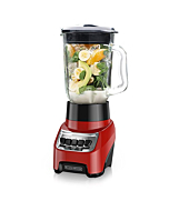 BLACK+DECKER Countertop Blender with 6-Cup Glass Jar, 4-Speed Settings, Red, BL1210RG