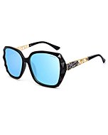 LECKIRUT Oversized Sunglasses for Women Polarized UV Protection Classic Fashion Ladies Shades Purple & Coffee Lens