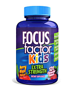 Focus Factor Kids Extra Strength Daily Chewable for Brain Health Support, 120 Count – Vitamins - Quality Formula – Gluten & Dairy Free Supplements for Children – No Artificial Sweetener