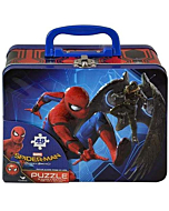 Spiderman Homecoming 48pc Puzzle Inside Lunch Tin Box, 7.5" X 6" X 3", Red, Blue & Multi