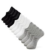 IDEGG Women and Men No Show Socks Low Cut Anti-slid Cotton Athletic Casual Socks (A_6 Pairs(2 Black+2 Gray+2 White), Women Size: 5-10)