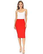 Red Pencil Skirts for Women Red Stretch Skirt Wear to Work Red Skirt (Size XXX-Large, Red)