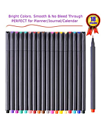 iBayam Journal Planner Pens Colored Pens Fine Point Markers Fine Tip Drawing Pens Porous Fineliner Pen for Journaling Writing Note Taking Calendar Coloring Art Office Back to School Supplies, 18 Color