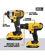 DEWALT 20V Max Cordless Drill Combo Kit, 10-Tool (DCK1020D2)