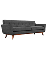 Modway Engage Mid-Century Modern Upholstered Fabric Sofa in Beige