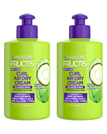 Garnier Fructis Curl Nourish Air Dry Cream, Sulfate Free Defining Butter Leave-in Conditioner, 10.2 Fl Oz, 2 Count (Packaging May Vary)