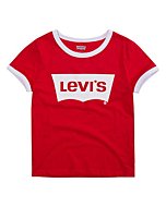 Levi's Girls' Toddler Classic Batwing T-Shirt, Red Ringer, 2T