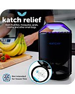 Katchy Indoor Insect Trap - Catcher & Killer for Mosquito, Gnat, Moth, Fruit Flies - Non-Zapper Traps for Buzz-Free Home - Catch Flying Insect Indoors with Suction, Bug Light & Sticky Glue (Black)