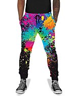 UNIFACO Men Women Causal Splatter Active Jogging Pants Baggy Elastic Sweatpants Black L