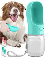 MalsiPree Dog Water Bottle, Leak Proof Portable Puppy Water Dispenser with Drinking Feeder for Pets Outdoor Walking, Hiking, Travel, Food Grade Plastic (12oz, Blue)