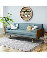 Christopher Knight Home 305141 Aidan Mid Century Modern Tufted Fabric Sofa, Blue