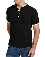 KUYIGO Mens Fashion Polo Shirt Short Sleeve Polo Tee Casual Slim Fit Basic Golf Tee Sport Polo T-Shirts Medium Black