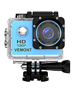 VEMONT Action Camera 1080P 12MP Sports Camera Full HD 2.0 Inch Action Cam 30m/98ft Underwater Waterproof Camera with Mounting Accessories Kit