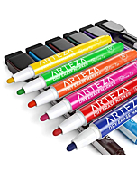 Arteza Magnetic Dry Erase Markers with Eraser, Pack of 24, Fine Tip, 12 Assorted Colors with Low-Odor Ink, Whiteboard Pens, Office Supplies for School, Office, or Home