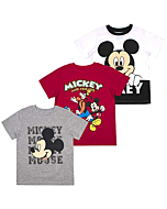 Mickey Mouse Friends Boys' T-Shirt (Pack of 3) 2T White