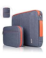 Voova Laptop Sleeve Carrying Case 13 13.3 Inch Compatible with MacBook Air 13,MacBook Pro 13/14 2021 2022,13.5 Surface Laptop 3/4,Smart Computer Bag Cover with Detachable Accessory Pouch, Dark Grey