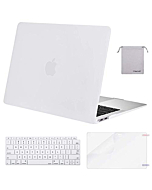 MOSISO Compatible with MacBook Air 13 inch Case 2022, 2021-2018 Release A2337 M1 A2179 A1932 Retina Display Touch ID, Plastic Hard Shell&Keyboard Cover&Screen Protector&Storage Bag, Airy Blue