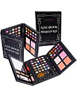 SHANY Luxe Book Makeup Set - All In One Travel Cosmetics Kit with 30 Eyeshadows, 15 Lip Colors, 5 Brushes, 4 Pressed Blushes, 3 Brow Colors, and Mirror