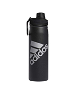 adidas 600 ML (20 oz) Water Bottle, Hot/Cold Double-Walled Insulated 18/8 Stainless Steel, Black/Silver Metallic, One Size