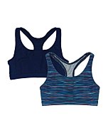 Popular Girls Sports Racerback Bra - Girls Sports Bras. Training Bras for Girls & Teens 2pk Navy Space Dye XL