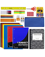 45 Piece School Supply Kit Grades K-12 - School Essentials Includes Folders Notebooks Pencils Pens and Much More!