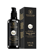 CLEAN BEAUTY | Satin Naturel Organic Retinol Serum for Face with Aloe Vera Gel, Hyaluronic Acid and Vitamin C; Dermatolotically Tested Anti Aging Serum for Skin Care from Germany; Extra Large 3.4 Fl Oz