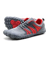 Oranginer Men's Barefoot Running Shoes Minimalist Big Toe Box Zero Drop Shoes for Men Gray/Red Size 11