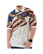 Cotton Traders American Summer TheFlagshirt Men's American Flag Patriotic Golf Shirt