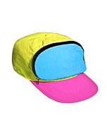 Fanny Pack Hat Nylon| 80s/90s Cap for Men | Retro Cap for Women |Zipper Pocket (CMYK - Neon Yellow, Turquoise and Magenta)