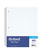 Oxford Filler Paper, 8-1/2" x 11", 4 x 4 Graph Rule, 3-Hole Punched, Loose-Leaf Paper for 3-Ring Binders, 400 Sheets Per Pack (62360)