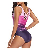 Women's One Piece Swimsuits for Women Athletic Training Swimsuits Swimwear Racerback Bathing Suits for Women Purple XX-Large (fits Like US 14-16)