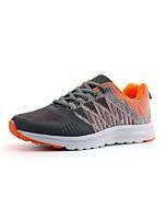 JABASIC Women Casual Breathable Running Sneakers Lightweight Tennis Shoes (7,Grey/Orange)