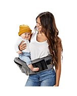 TushBaby - Safety-Certified Hip Seat Baby Carrier - Mom’s Choice Award Winner, Seen on Shark Tank, Ergonomic Carrier & Extenders for Newborns & Toddlers (Carrier, Grey)