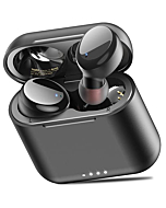 TOZO T6 True Wireless Earbuds Bluetooth Headphones Touch Control with Wireless Charging Case IPX8 Waterproof Stereo Earphones in-Ear Built-in Mic Headset Premium Deep Bass for Sport Black