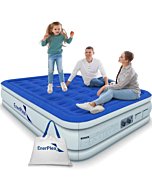 EnerPlex Queen Air Mattress with Built-in Pump - 16 Inch Double Height Inflatable Mattress for Camping, Home & Portable Travel - Durable Blow Up Bed with Dual Pump - Easy to Inflate/Quick Set Up﻿