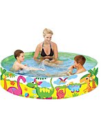 Taylor Toy Kiddie Pool - Non Inflatable Round Snapset Kids, Toddlers, Infant, Baby Swimming Pool - Large Collapsible Plastic Outdoor Dino Pools for Backyard - (6ft x 1.25ft Deep, 203 Gal)